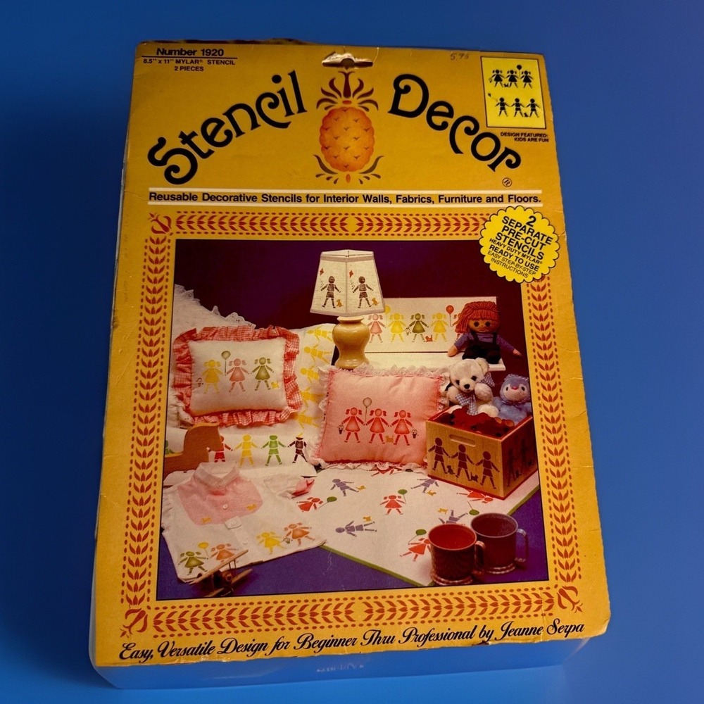 Vintage 1984 Kids Are Fun Mylar Stencil Decor  #1920 Homespun  Complete‎